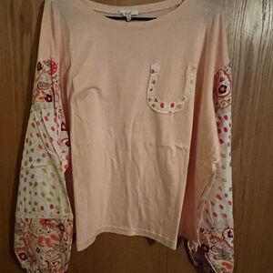 Easel Pink Top with Polka Dot Detail